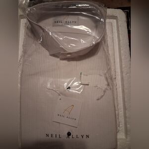 Neil Allyn Tuxedo Shirt , White Formal, Black Button, Poly Cotton Blend #501-070
